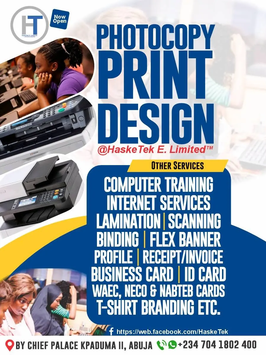 HaskeTek Photocopy, Print & Design services flyer