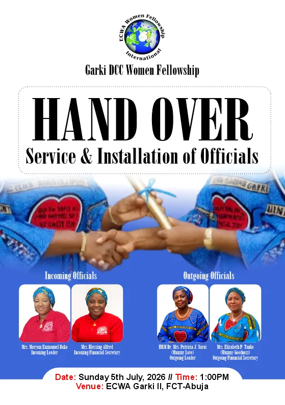 Garki DCC Women Fellowship Hand Over Flyer
