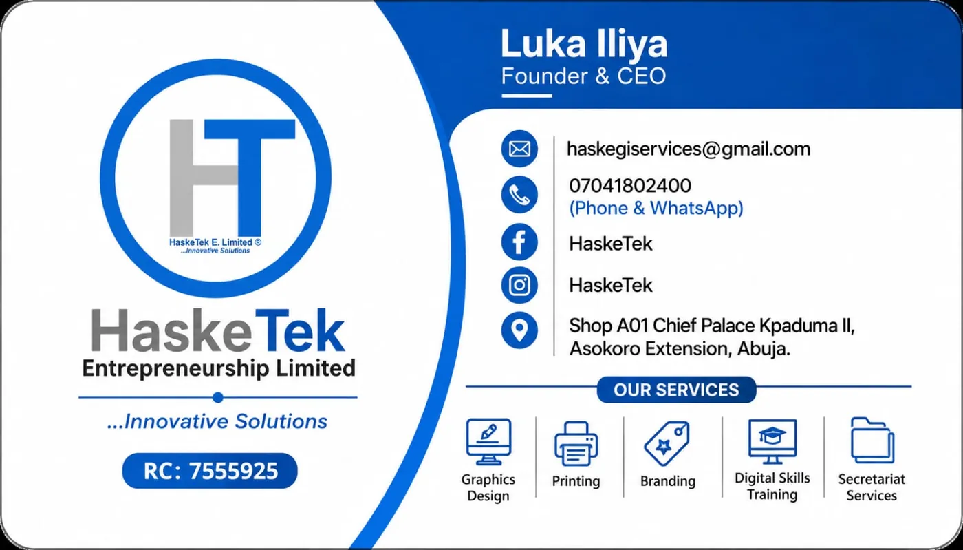 HaskeTek Corporate Business Card